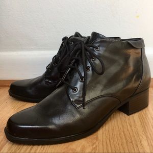 Women’s Sporto Black Leather Ankle Boots
